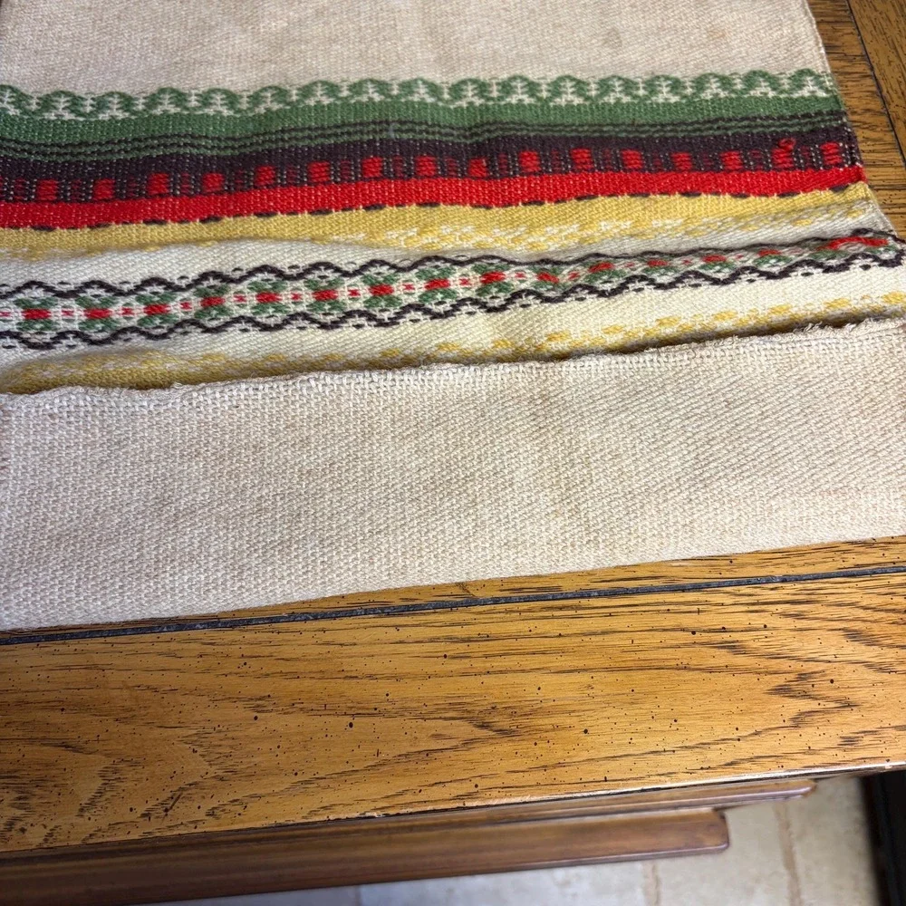 Vintage Swedish Folk Weaving Handwoven Scandinavian Pillow Cover Wool Unfinished